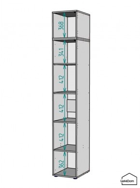 Шкаф с антресолью Linnea MHR-1POA-2 2450х400х510 (Белый-М 11.1.2) в Белоярском (ХМАО) - beloiarskii.ok-mebel.com | фото 3