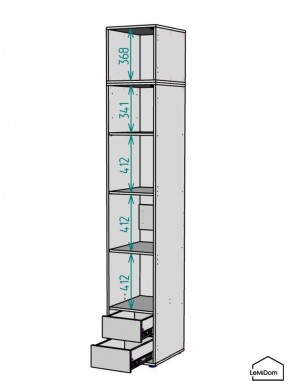 Шкаф с антресолью Linnea MHR-1POA-4 2450х400х510 (Белый-М 11.1.2) в Белоярском (ХМАО) - beloiarskii.ok-mebel.com | фото 3