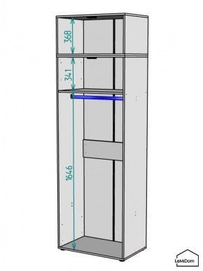 Шкаф с антресолью Linnea MHR-2A-1 2450х800х510 (Графит-М 11.1.25) в Белоярском (ХМАО) - beloiarskii.ok-mebel.com | фото 3