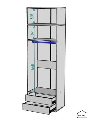 Шкаф с антресолью Linnea MHR-2A-3 2450х800х510 (Белый-М 11.1.2) в Белоярском (ХМАО) - beloiarskii.ok-mebel.com | фото 3