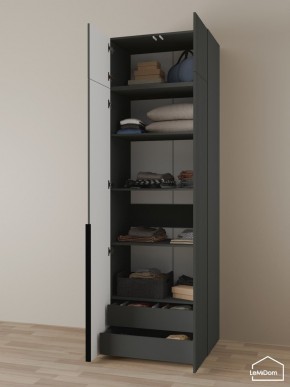 Шкаф с антресолью Linnea MHR-2A-3 2450х800х510 (Графит-М 11.1.25) в Белоярском (ХМАО) - beloiarskii.ok-mebel.com | фото 6