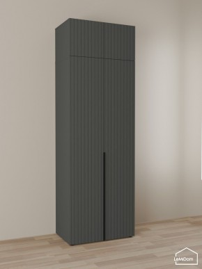 Шкаф с антресолью Linnea MHR-2A-4 2450х800х510 (Графит-М 11.1.25) в Белоярском (ХМАО) - beloiarskii.ok-mebel.com | фото