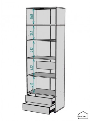 Шкаф с антресолью Linnea MHR-2A-4 2450х800х510 (Графит-М 11.1.25) в Белоярском (ХМАО) - beloiarskii.ok-mebel.com | фото 3