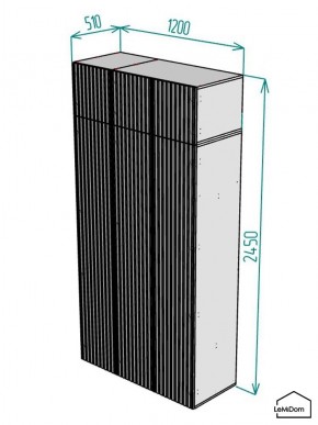 Шкаф с антресолью Linnea MHR-3POA-1 2450х1200х510 (Белый-М 11.1.2) в Белоярском (ХМАО) - beloiarskii.ok-mebel.com | фото 2