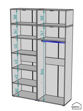 Шкаф с антресолью Linnea MHR-4A-1 2450х1600х510 (Графит-М 11.1.25) в Белоярском (ХМАО) - beloiarskii.ok-mebel.com | фото 3