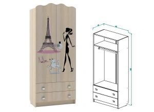 Шкаф для одежды с ящиками Париж в Белоярском (ХМАО) - beloiarskii.ok-mebel.com | фото 1