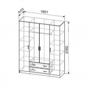 Шкаф ШК 1 (Дуб Золотой) в Белоярском (ХМАО) - beloiarskii.ok-mebel.com | фото 2
