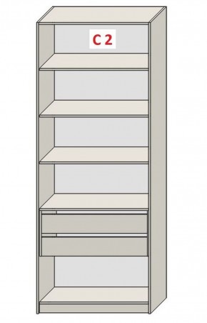 Шкаф СТАНДАРТ С1 без ящика серия "ГЕСТИЯ" (Бежевый песок/Дуб Небраска натуральный ) 800*520*2300 в Белоярском (ХМАО) - beloiarskii.ok-mebel.com | фото 6