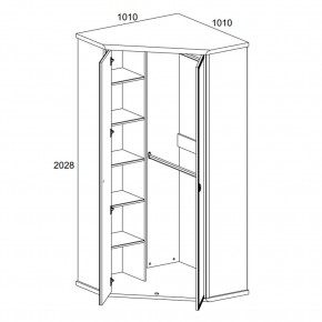 Шкаф угловой 2D, MAGELLAN, цвет Сосна винтаж в Белоярском (ХМАО) - beloiarskii.ok-mebel.com | фото 2