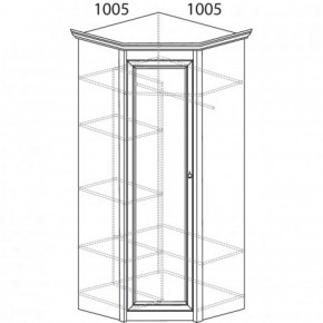 Шкаф угловой №662 "Флоренция" Фасад зеркало (угол 1005*1005) Дуб оксфорд в Белоярском (ХМАО) - beloiarskii.ok-mebel.com | фото 2