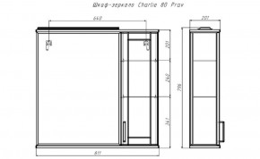 Шкаф-зеркало Charlie 80 правый Домино (DCh2520HZ) в Белоярском (ХМАО) - beloiarskii.ok-mebel.com | фото 9