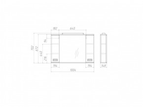 Шкаф-зеркало Cube 100 Эл. Домино (DC5013HZ) в Белоярском (ХМАО) - beloiarskii.ok-mebel.com | фото 2