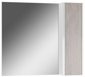 Шкаф-зеркало Uno 80 Дуб серый левый/правый Домино (DU1504HZ) в Белоярском (ХМАО) - beloiarskii.ok-mebel.com | фото