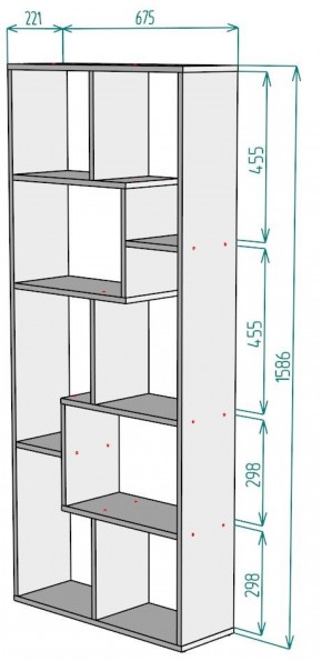 Стеллаж S8 1586х675х221 в Белоярском (ХМАО) - beloiarskii.ok-mebel.com | фото 2