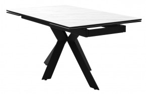 Стол BELLUNO 160 MARBLES KL-99 Белый мрамор матовый, итальянская керамика/ черный каркас, ®DISAUR в Белоярском (ХМАО) - beloiarskii.ok-mebel.com | фото 2