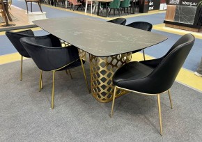 Стол CHIAVARI 220 KL-116 Черный мрамор матовый, итальянская керамика / бронзовый, ®DISAUR в Белоярском (ХМАО) - beloiarskii.ok-mebel.com | фото 2