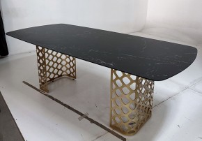Стол CHIAVARI 220 KL-116 Черный мрамор матовый, итальянская керамика / бронзовый, ®DISAUR в Белоярском (ХМАО) - beloiarskii.ok-mebel.com | фото 4