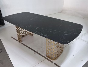 Стол CHIAVARI 220 KL-116 Черный мрамор матовый, итальянская керамика / бронзовый, ®DISAUR в Белоярском (ХМАО) - beloiarskii.ok-mebel.com | фото 6