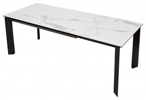 Стол CREMONA 140 MATTE STATUARIO Белый мрамор матовый, керамика/ черный каркас, ®DISAUR в Белоярском (ХМАО) - beloiarskii.ok-mebel.com | фото 2