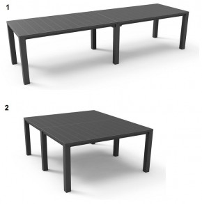 Стол раскладной Джули (Julie Double table 2 configurations) Графит в Белоярском (ХМАО) - beloiarskii.ok-mebel.com | фото 1