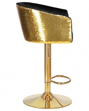 Стул барный DOBRIN DARCY GOLD SHINY, черный велюр с золотыми пайетками в Белоярском (ХМАО) - beloiarskii.ok-mebel.com | фото 3