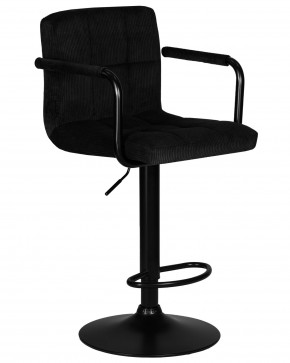 Стул барный DOBRIN KRUGER ARM BLACK, черный вельвет (LAR-E2041-52) в Белоярском (ХМАО) - beloiarskii.ok-mebel.com | фото 2