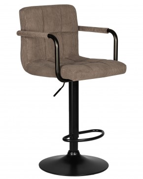 Стул барный DOBRIN KRUGER ARM BLACK, какао вельвет (LAR-E2041-05) в Белоярском (ХМАО) - beloiarskii.ok-mebel.com | фото 2