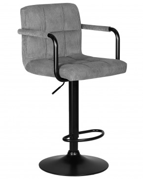 Стул барный DOBRIN KRUGER ARM BLACK, серый вельвет (LAR-E2041-25) в Белоярском (ХМАО) - beloiarskii.ok-mebel.com | фото 2