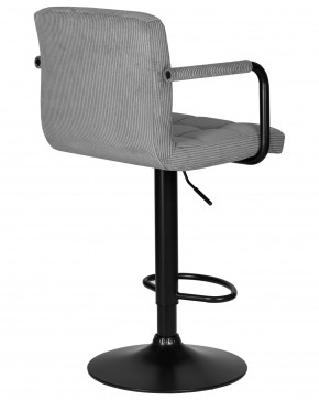Стул барный DOBRIN KRUGER ARM BLACK, серый вельвет (LAR-E2041-25) в Белоярском (ХМАО) - beloiarskii.ok-mebel.com | фото 4