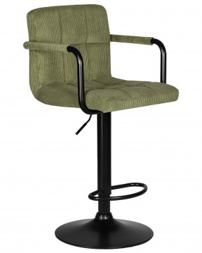 Стул барный DOBRIN KRUGER ARM BLACK, зеленый вельвет (LAR-E2041-7) в Белоярском (ХМАО) - beloiarskii.ok-mebel.com | фото 2