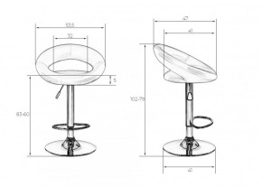 Стул барный DOBRIN MIRA LM-5001 (бордовый) в Белоярском (ХМАО) - beloiarskii.ok-mebel.com | фото 3