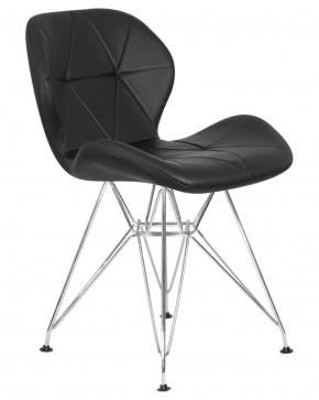 Стул обеденный DOBRIN BUTTERFLY CHROME, ножки хром, цвет чёрный в Белоярском (ХМАО) - beloiarskii.ok-mebel.com | фото 2