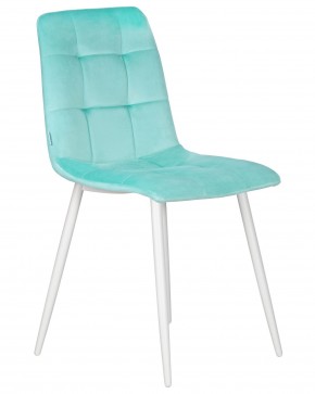 Стул обеденный DOBRIN CHILLY, Мятный Holland 50, основание белое в Белоярском (ХМАО) - beloiarskii.ok-mebel.com | фото 2