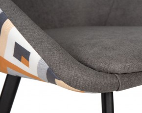 Стул обеденный DOBRIN MARKUS, ЭМАЛЬ ЧЕРНЫЙ МУАР ткань Candy Graphite+Escada Ochre в Белоярском (ХМАО) - beloiarskii.ok-mebel.com | фото 7