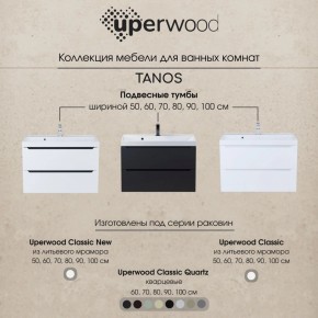 Тумба под раковину Uperwood Tanos 100 см, подвесная, белая/графит в Белоярском (ХМАО) - beloiarskii.ok-mebel.com | фото 12