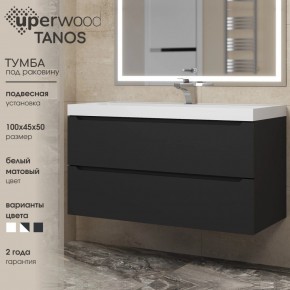 Тумба под раковину Uperwood Tanos 100 см, подвесная, черная матовая в Белоярском (ХМАО) - beloiarskii.ok-mebel.com | фото 3