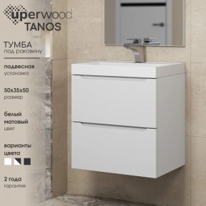 Тумба под раковину Uperwood Tanos 50 см, подвесная, белая матовая в Белоярском (ХМАО) - beloiarskii.ok-mebel.com | фото 6