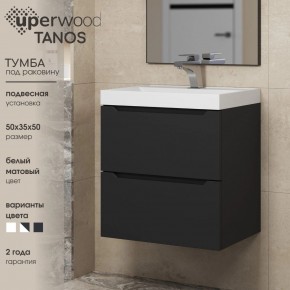 Тумба под раковину Uperwood Tanos 50 см, подвесная, черная матовая в Белоярском (ХМАО) - beloiarskii.ok-mebel.com | фото 4