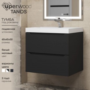 Тумба под раковину Uperwood Tanos 60 см, подвесная, черная матовая в Белоярском (ХМАО) - beloiarskii.ok-mebel.com | фото 3