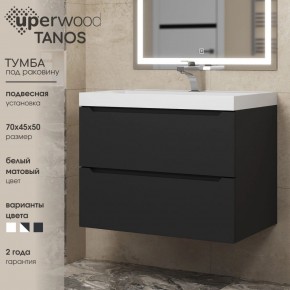 Тумба под раковину Uperwood Tanos 70 см, подвесная, черная матовая в Белоярском (ХМАО) - beloiarskii.ok-mebel.com | фото 3
