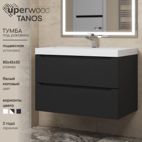 Тумба под раковину Uperwood Tanos 80 см, подвесная, черная матовая в Белоярском (ХМАО) - beloiarskii.ok-mebel.com | фото 3