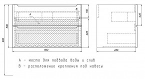Тумба под раковину Uperwood Tanos 80 см, подвесная, черная матовая в Белоярском (ХМАО) - beloiarskii.ok-mebel.com | фото 7