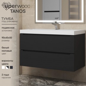 Тумба под раковину Uperwood Tanos 90 см, подвесная, черная матовая в Белоярском (ХМАО) - beloiarskii.ok-mebel.com | фото 3