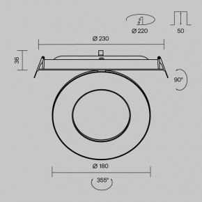 Встраиваемый светильник Maytoni Vector DL102-12W4K-B в Белоярском (ХМАО) - beloiarskii.ok-mebel.com | фото 9